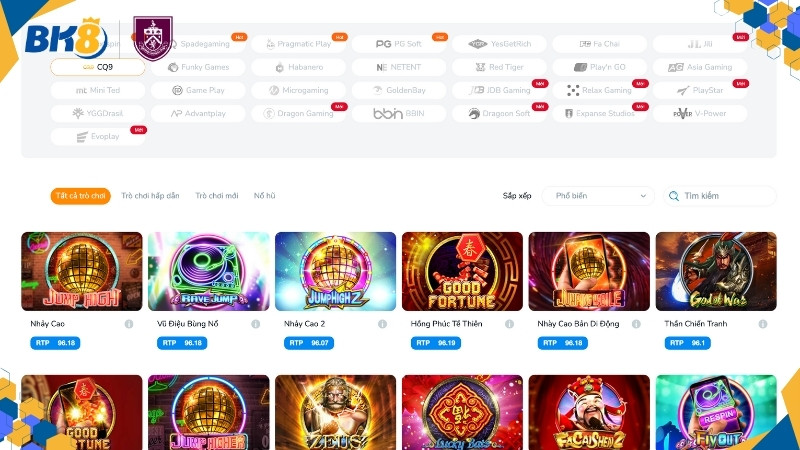 Trải nghiệm game cược Slot tại CQ9