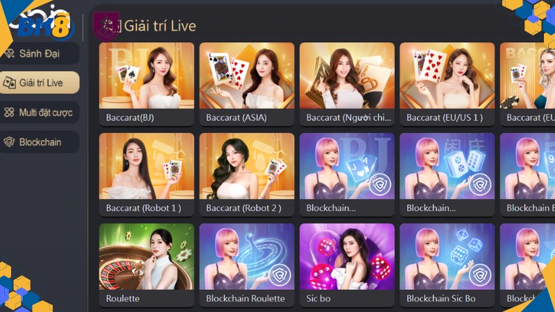 Nhiều trò chơi hấp dẫn tại BBIN Live Casino